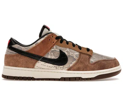 Pre-owned Nike Men's  Dunk Low Premium Co.jp Brown Snakeskin Sneakers In Natural/black/ale Brown In Multi