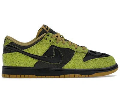Pre-owned Nike Men's  Dunk Low Retro Qs Halloween Skull Sneakers In Bright Cactus/black/green Curry In Multi