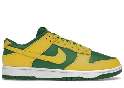 Pre-owned Nike Men's  Dunk Low Retro Reverse Brazil Sneakers In Apple Green/yellow Strike/white In Multi