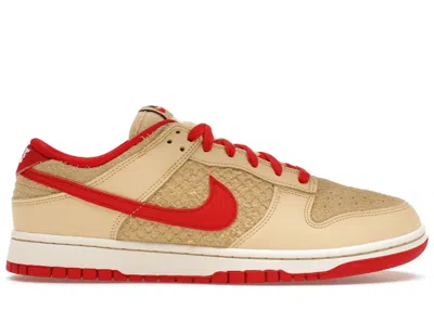 Pre-owned Nike Men's  Dunk Low Retro Se Strawberry Waffle Sneakers In Pale Vanilla/university Red/sail