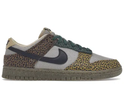 Pre-owned Nike Men's  Dunk Low Safari Golden Moss Sneakers In Cacao Wow/off Noir/gorge Green In Multi