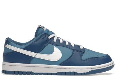 Pre-owned Nike Men's  Dunk Low Sneakers In Dark Marina Blue/white/dutch Blue In Multi