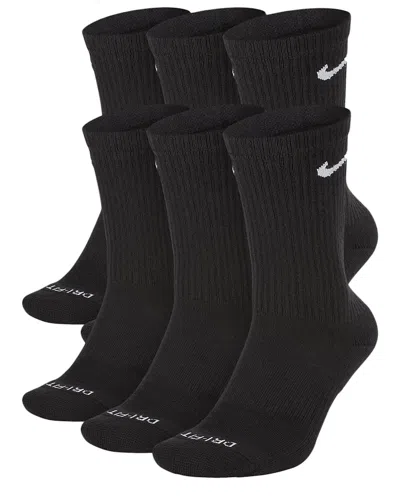 Pre-owned Nike Men's  Everyday Plus Cushioned Crew Socks (6 Pairs) In Black