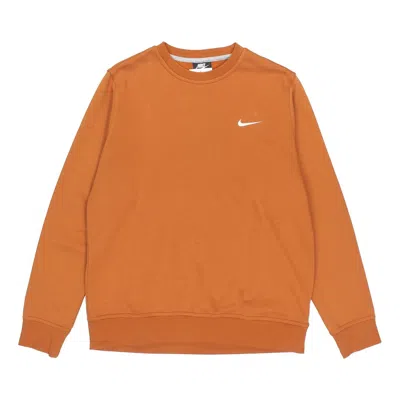 Nike Men's  Fleece Lined Embroidered Small Logo Classic Sports Brown In Orange