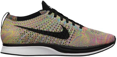 Pre-owned Nike Men's  Flyknit Racer (2013) Sneakers In Dark Grey/black/blue Glow