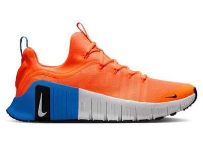 Pre-owned Nike Men's  Free Metcon 6 White Sneakers In Total Orange/photo Blue/black In Multi