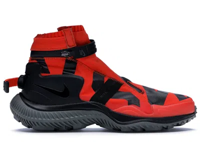Pre-owned Nike Men's  Gaiter Boot Sneakers In Team Orange/black/tumbled Grey