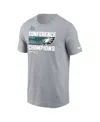 Nike Men's  Gray Philadelphia Eagles 2022 Nfc Champions Trophy Collection T-shirt In Gray