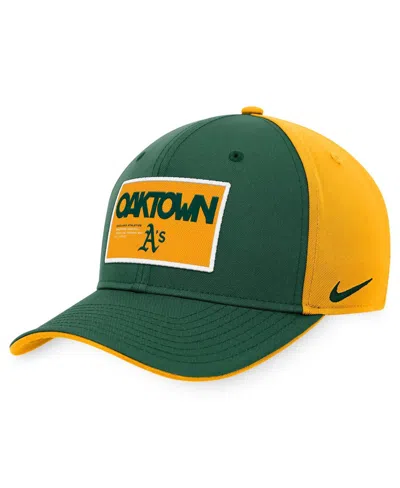 Nike Men's  Green, Gold Oakland Athletics Classic99 Colorblock Performance Snapback Hat In Green,gold