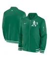 NIKE MEN'S NIKE GREEN OAKLAND ATHLETICS AUTHENTIC COLLECTION FULL-ZIP BOMBER JACKET