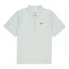 Nike Men's  Half Zipper Solid Color Short Sleeve Aqua Blue Polo Shirt In Gray