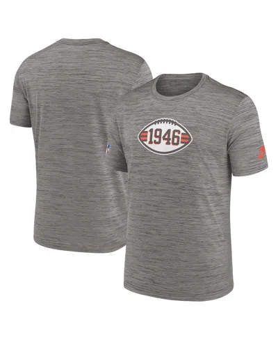 Nike Men's  Heather Charcoal Cleveland Browns 2023 Sideline Alternate Logo Performance T-shirt