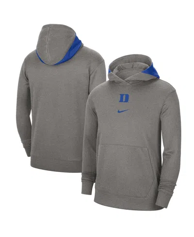 Nike Men's  Heather Gray Duke Blue Devils Team Basketball Spotlight Performance Pullover Hoodie