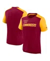 Nike Men's  Heathered Burgundy, Heathered Gold Washington Commanders Color Block Team Name T-shirt In Heathered Burgundy,heathered Gold