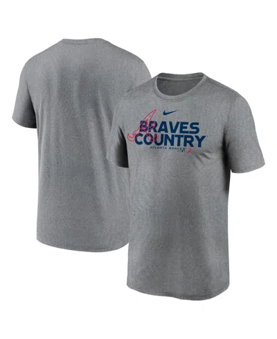 Nike Men's  Heathered Charcoal Atlanta Braves Local Rep Legend Performance T-shirt