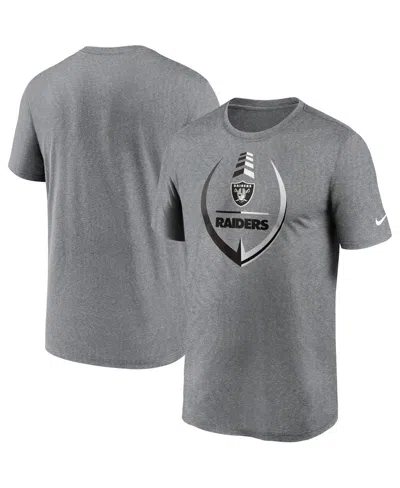 Nike Men's  Heathered Gray Las Vegas Raiders Icon Legend Performance T-shirt