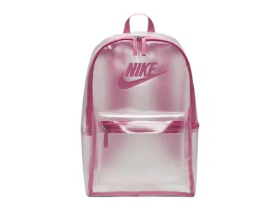 Pre-owned Nike Men's  Heritage Crystal 25l Backpack In Clear/magic Flamingo