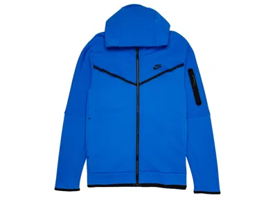 Pre-owned Nike Men's  Hooded Sportswear Tech Fleece Fullzip Hoodie In Signal Blue/black In Multi