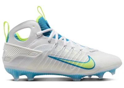 Pre-owned Nike Men's  Huarache 9 Elite Mid Lax Se Sneakers In White/vivid Blue/volt
