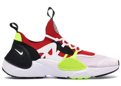 Pre-owned Nike Men's  Huarache Edge Txt Black Sneakers In White/university Red/volt In Multi