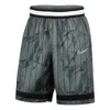 Nike Men's  Ink Line Design Elastic Waistband Sports Basketball Shorts Gray