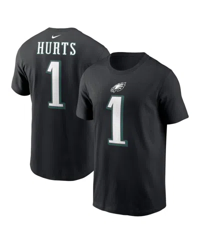 Nike Men's  Jalen Hurts Black Philadelphia Eagles Player Name And Number T-shirt