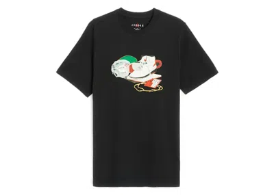 Pre-owned Nike Men's  Jordan Flight Artist Series By Jacob Rochester Tee Shirt In Black/white
