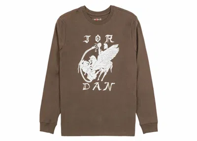 Pre-owned Nike Men's  Jordan Flight Artist Series By Umar Rashid Long Sleeve Tee Shirt In Palomino Brown