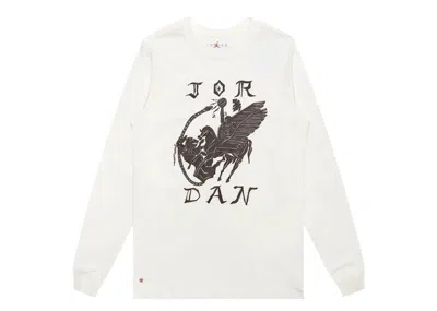 Pre-owned Nike Men's  Jordan Flight Artist Series By Umar Rashid Long Sleeve Tee Shirt In Sail In Sand