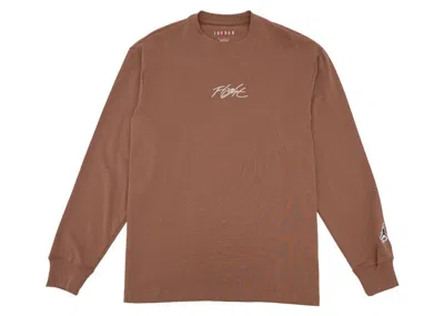 Pre-owned Nike Men's  Jordan Flight Essentials Long Sleeve Tee Shirt In Archaeo Brown