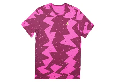 Pre-owned Nike Men's  Jordan Printed Poolside Tee Shirt In Active Fuchsia