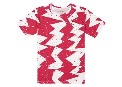 Pre-owned Nike Men's  Jordan Printed Poolside Tee Shirt In Gym Red