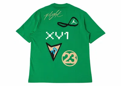 Pre-owned Nike Men's  Jordan Xvi Flight Heritage Tee Shirt In Lucky Green/phantom/black In Multi
