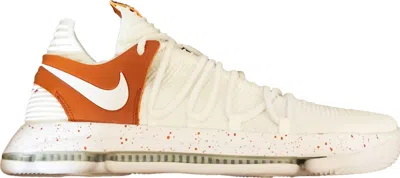 Pre-owned Nike Men's  Kd 10 Texas Promo Sneakers In White/dessert Orange