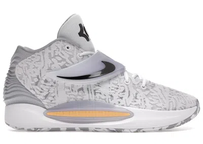 Pre-owned Nike Men's  Kd 14 Home Sneakers In White/black/wolf Grey