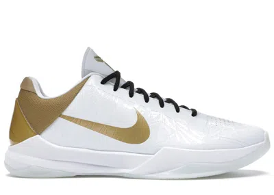 Pre-owned Nike Men's  Kobe 5 Protro Big Stage/parade Sneakers In White/metallic Gold/black