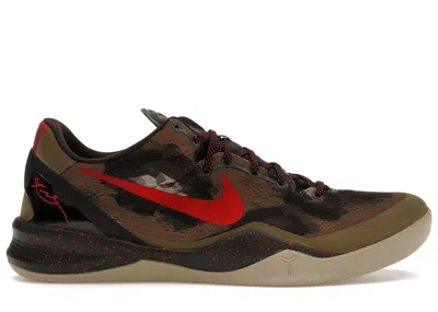 Pre-owned Nike Men's  Kobe 8 Python Sneakers In Squadron Green/challenge Red/legion Brown In Multi