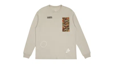 Pre-owned Nike Men's  Kyrie Journey Reward Long Sleeve Loose Fit T-shirt In Light Bone In Sand