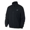 Nike Men's  Lab Track Stand Collar Solid Color Logo Casual Jacket Black