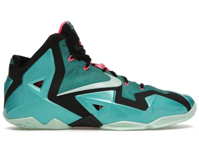 Pre-owned Nike Men's  Lebron 11 South Beach Sneakers In Turquoise/black/mint