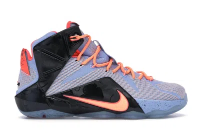 Pre-owned Nike Men's  Lebron 12 Easter Sneakers In Aluminum/sunset Glow/hot Lava