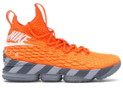 Pre-owned Nike Men's  Lebron 15 Orange Box Sneakers In Total Orange/white/mine Grey In Multi