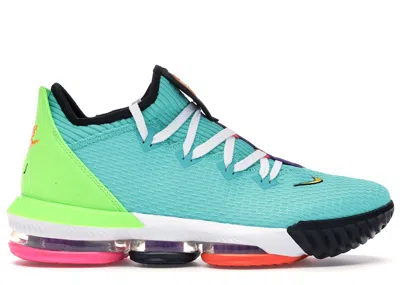 Pre-owned Nike Men's  Lebron 16 Low Air Max Trainer 2 Sneakers In Hyper Jade/total Orange/electric Green