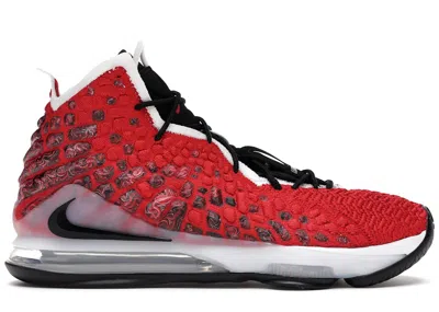 Pre-owned Nike Men's  Lebron 17 Uptempo Sneakers In University Red/white/black In Multi