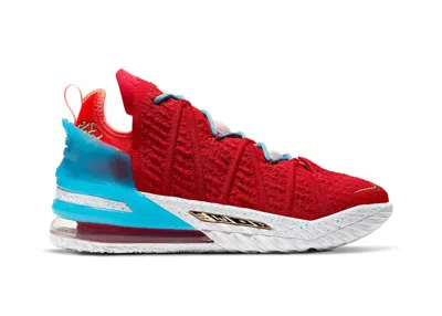 Pre-owned Nike Men's  Lebron 18 Gong Xi Fa Cai Sneakers In Red/white/light Blue In Multi