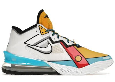 Pre-owned Nike Men's  Lebron 18 Low Stewie Griffin Sneakers In White/yellow/teal