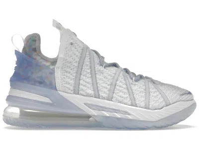 Pre-owned Nike Men's  Lebron 18 Play For The Future Sneakers In Blue Tint/white/clear