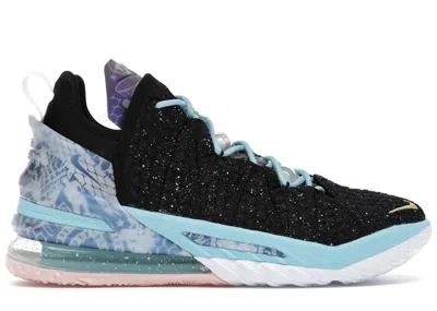 Pre-owned Nike Men's  Lebron 18 Reflections Sneakers In Black/gold/dark Teal In Multi