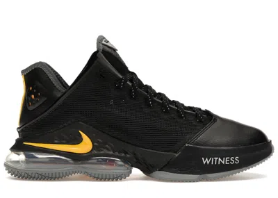 Pre-owned Nike Men's  Lebron 19 Low Witness Sneakers In Black/university Gold/smoke Grey