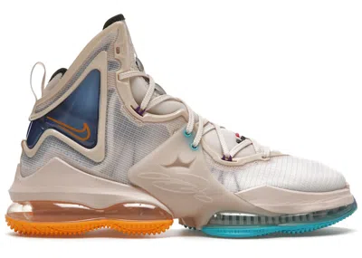 Pre-owned Nike Men's  Lebron 19 Minneapolis Lakers Sneakers In Pearl White/university Gold/game Royal